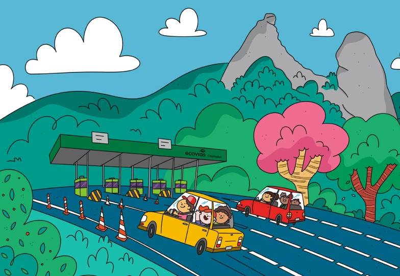 Capa do livro de ilustrações para colorir da Ecovias Capixaba